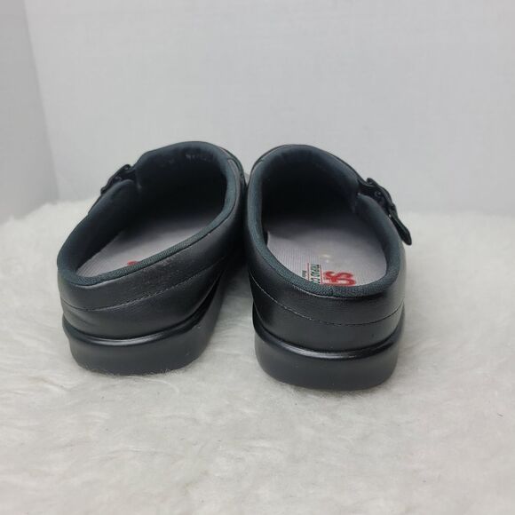 SAS Clog Slip On Black Leather Comfort USA Made Women's Shoes Size 9 - Picture 8 of 10